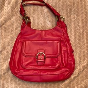 Coach red leather bag